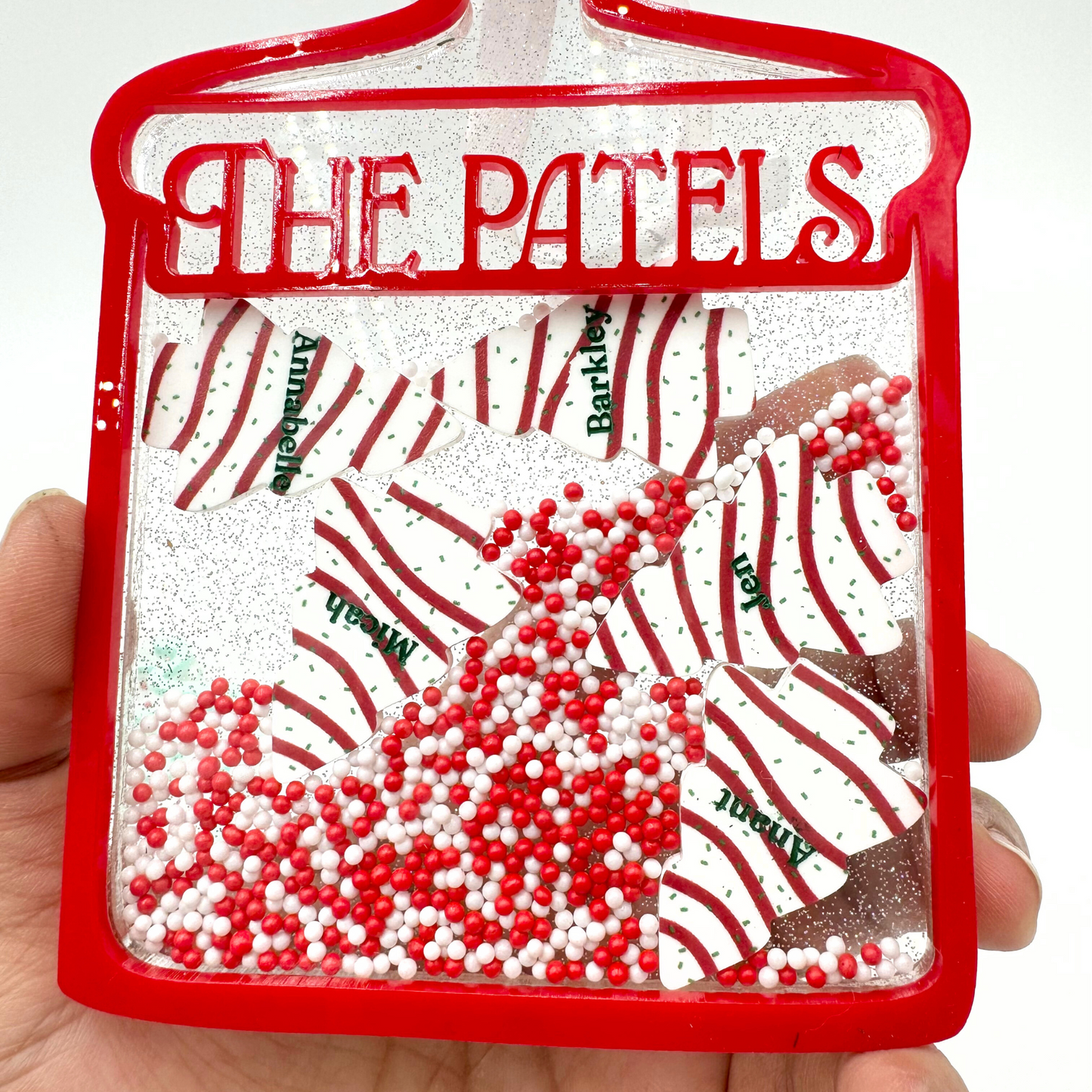 Tarro de galletas de árbol de Navidad - Adorno agitador 4D