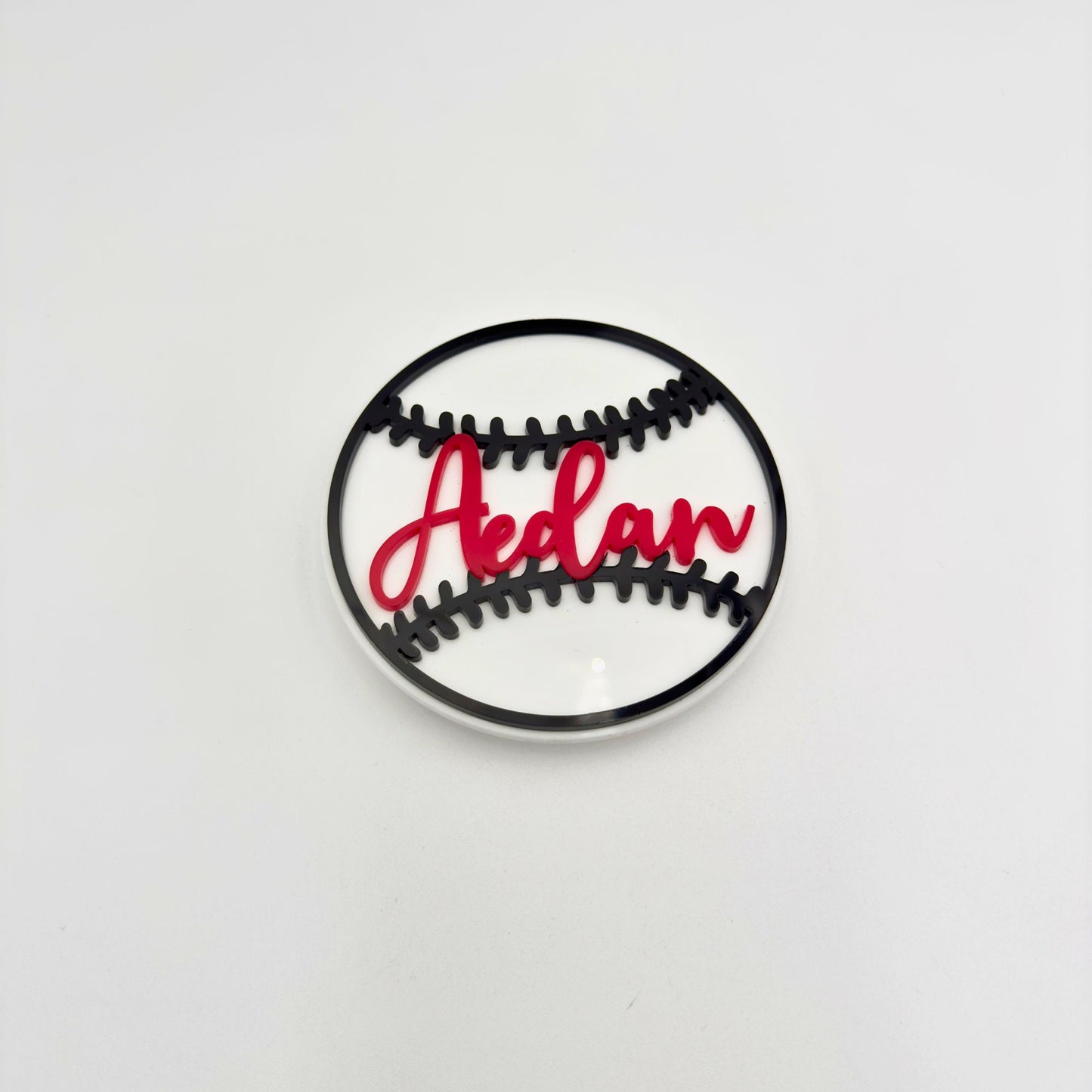 Top view of baseball bogg tag