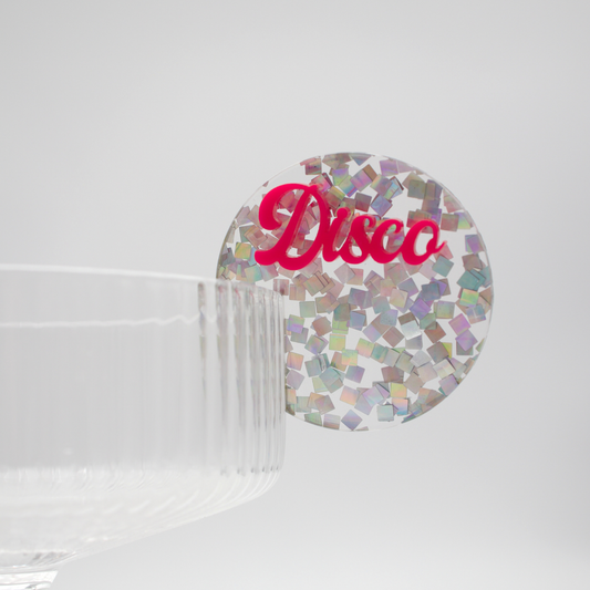 Disco Flake Drink Tags