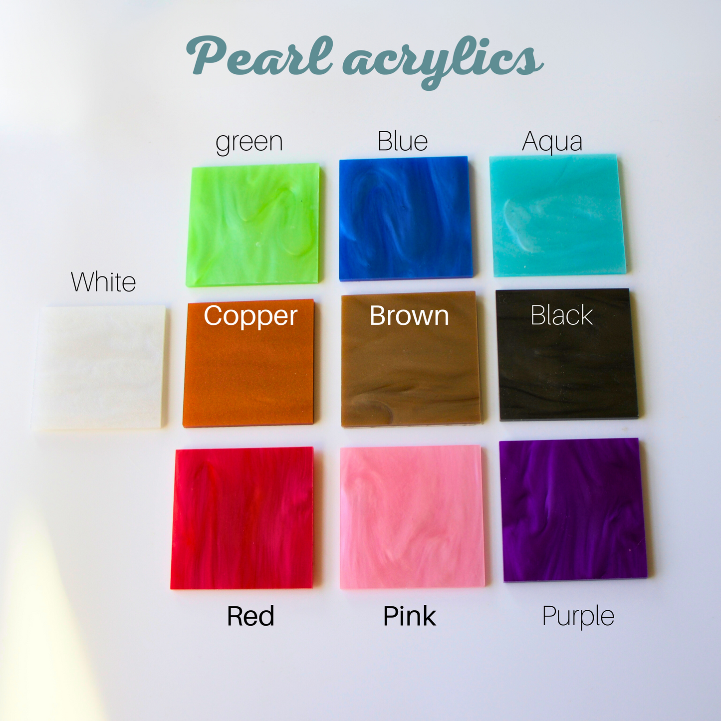 Pearl acrylic swatches