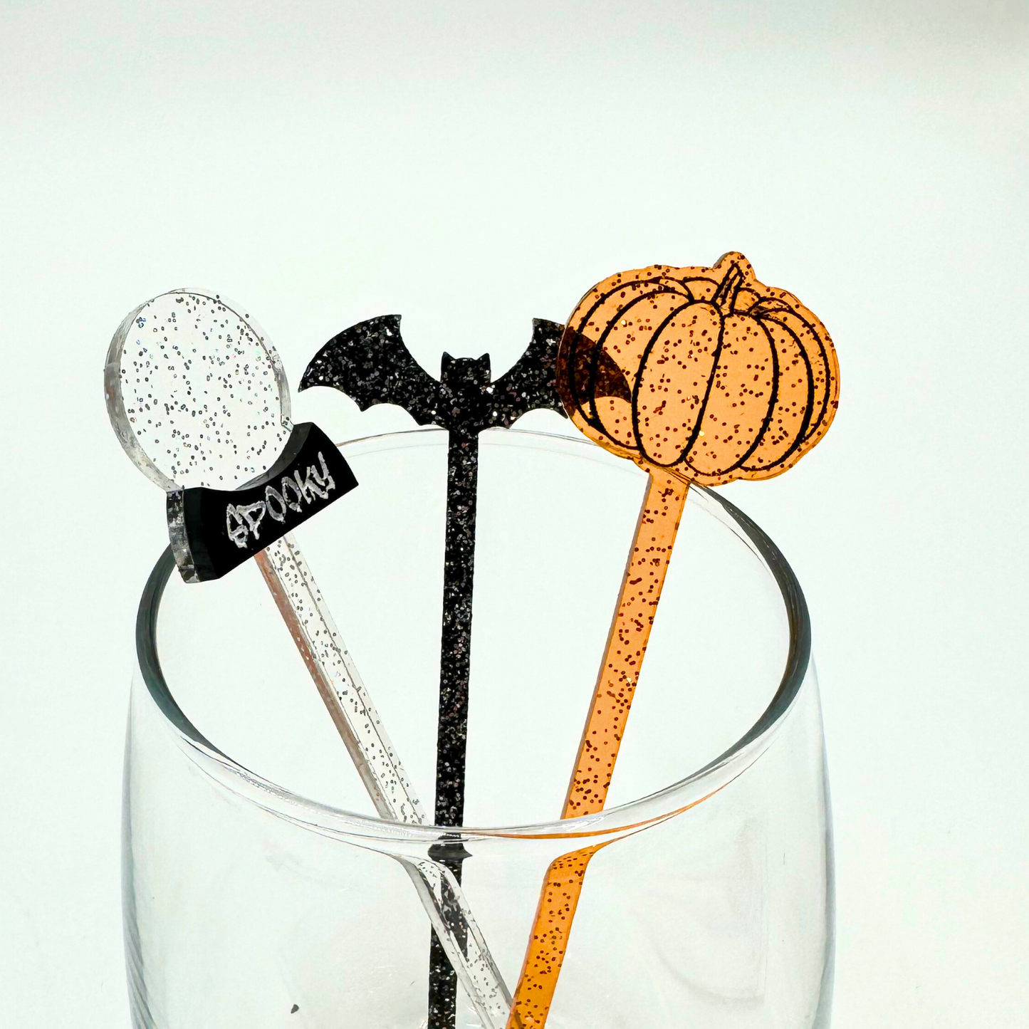 Glitter Halloween drink stirs