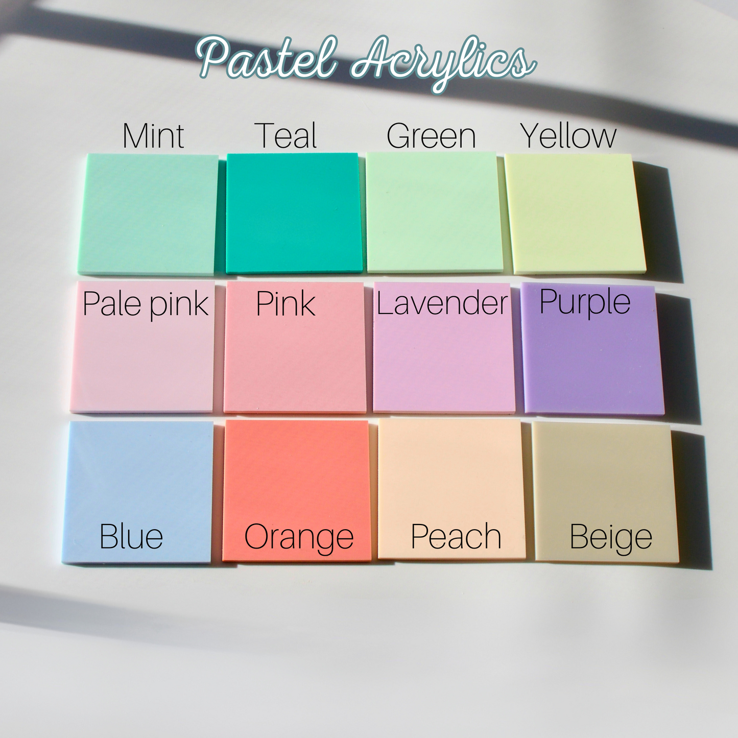 Pastel acrylic samples