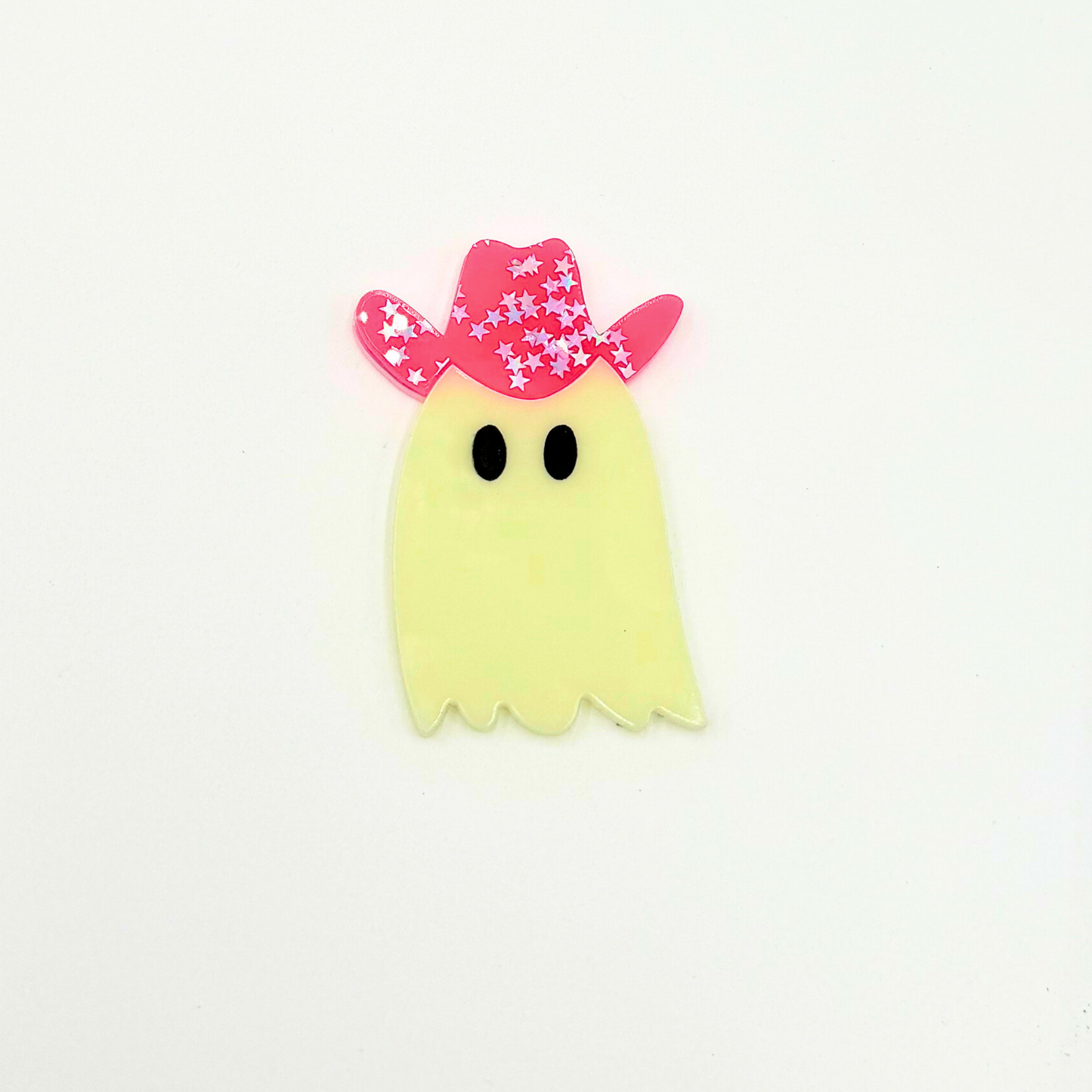 Western ghost tag with pink stars hat