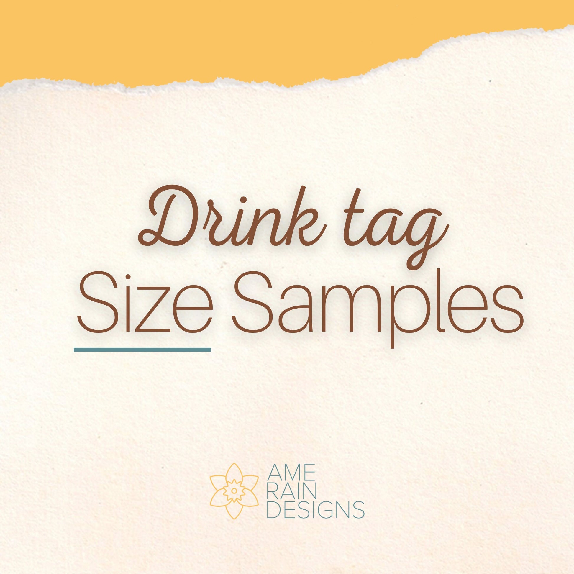 Drink Tag Size Samples