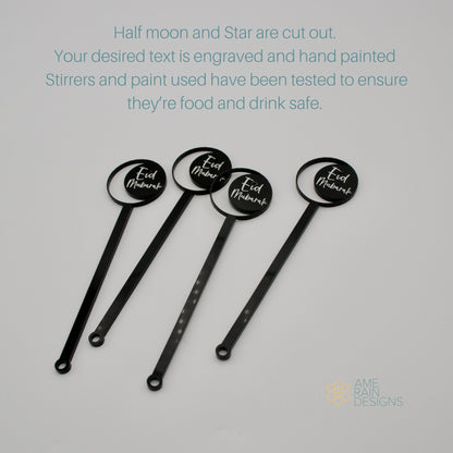 Celestial Drink Stirrers - Set of 12, Moon & Star Acrylic Stir Sticks