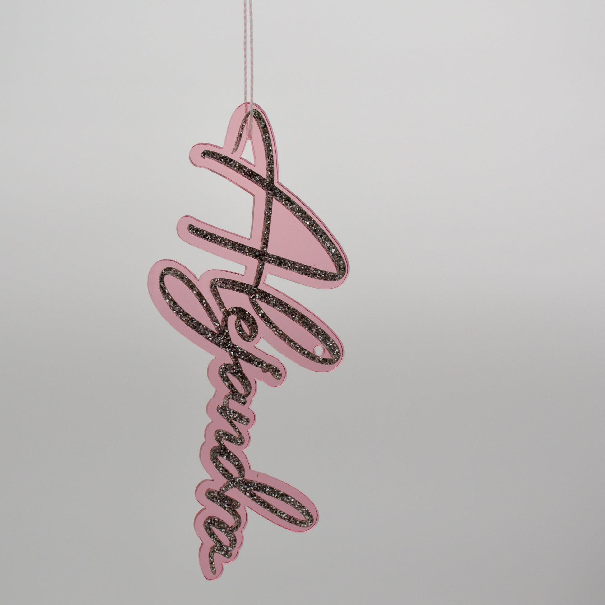 Stocking Name Tag Custom Laser Cut Acrylic Ornament with Glitter Personalized Christmas Keepsake Gift