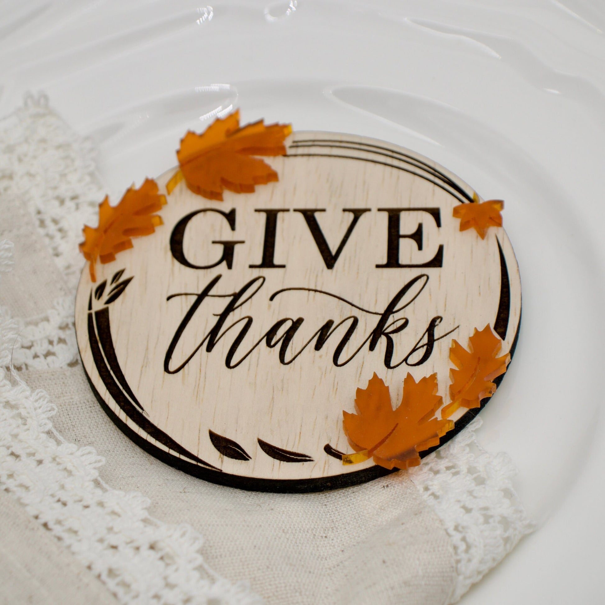 Thanksgiving Place Cards, Table Decor, Perfect for Friendsgiving & Dinner Parties, Holiday Favors With Acrylic Details