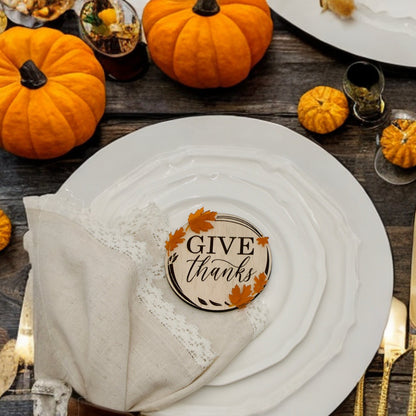 Thanksgiving Place Cards, Table Decor, Perfect for Friendsgiving & Dinner Parties, Holiday Favors With Acrylic Details