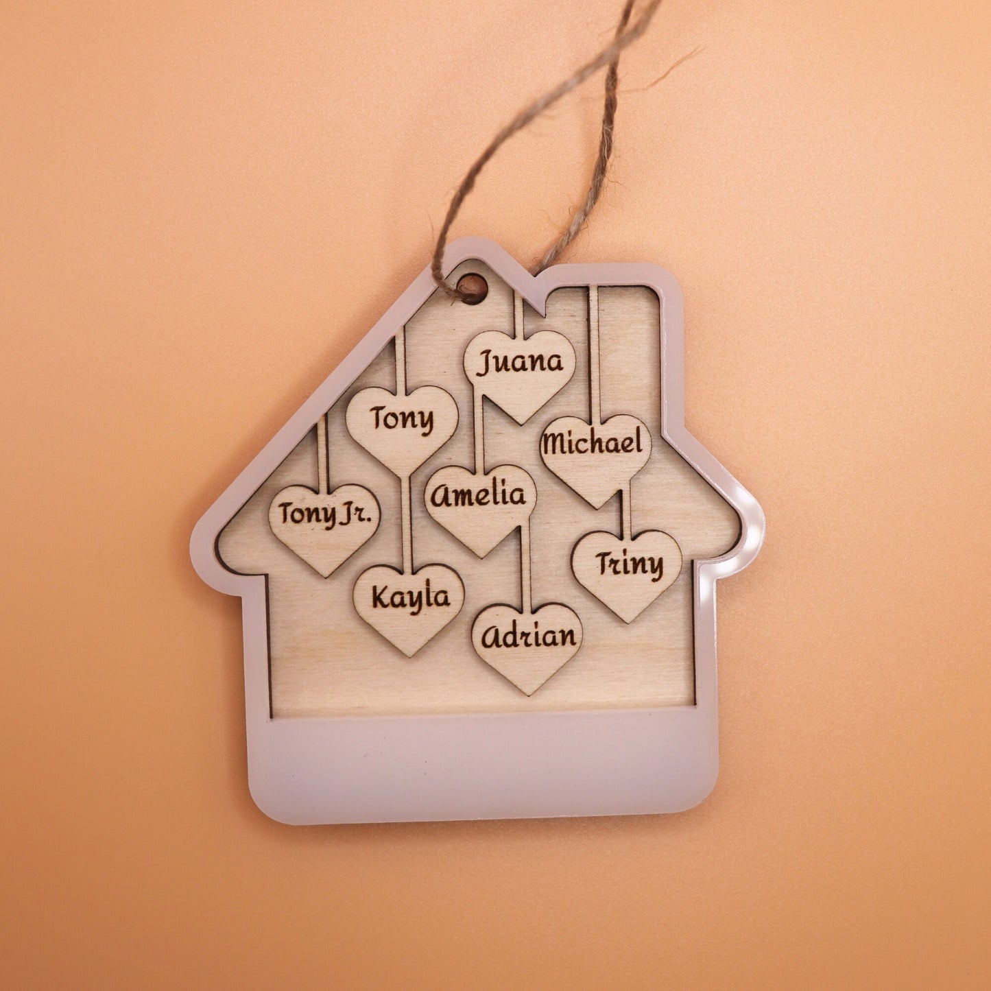 Family Name Ornament- Customized House Decoration, Perfect New Homeowner Present, Ideal Housewarming Gift