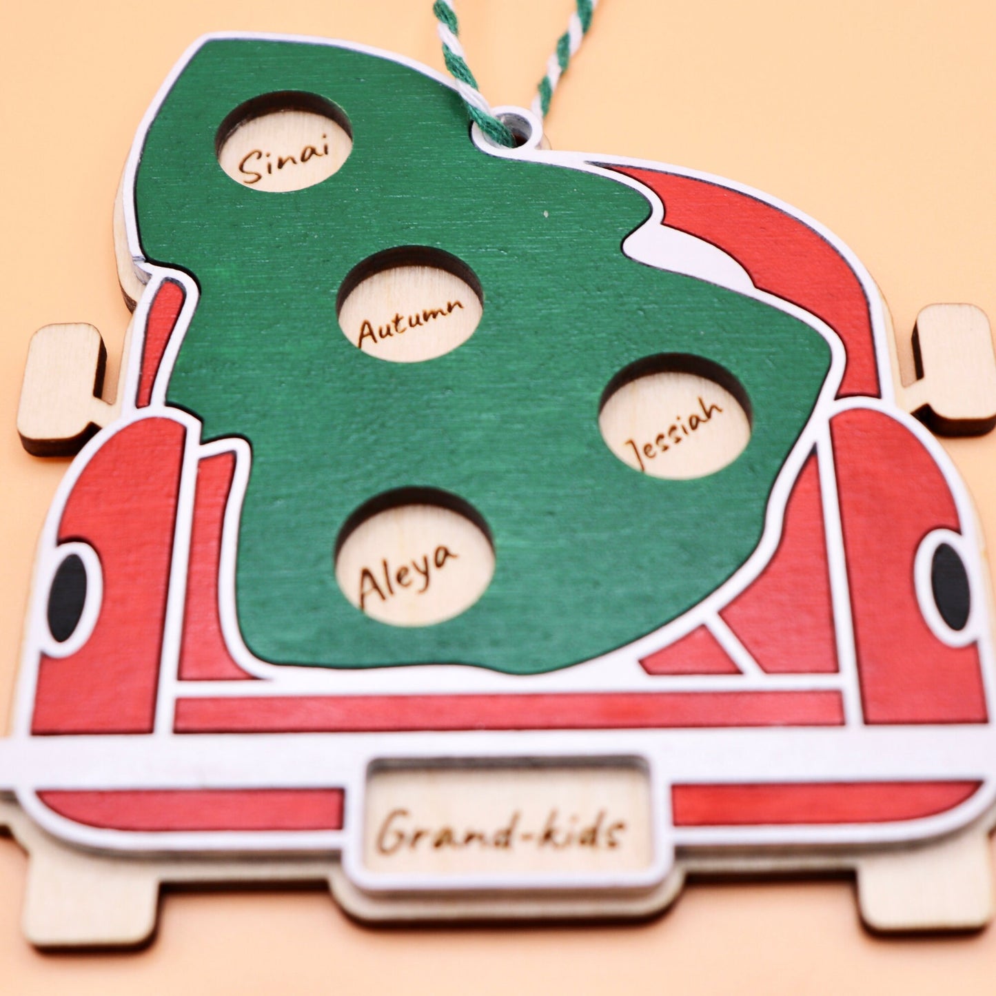 Red Truck Ornament - Up to 12 Names!