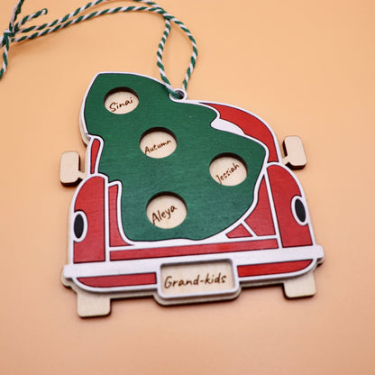 Red Truck Ornament - Up to 12 Names!