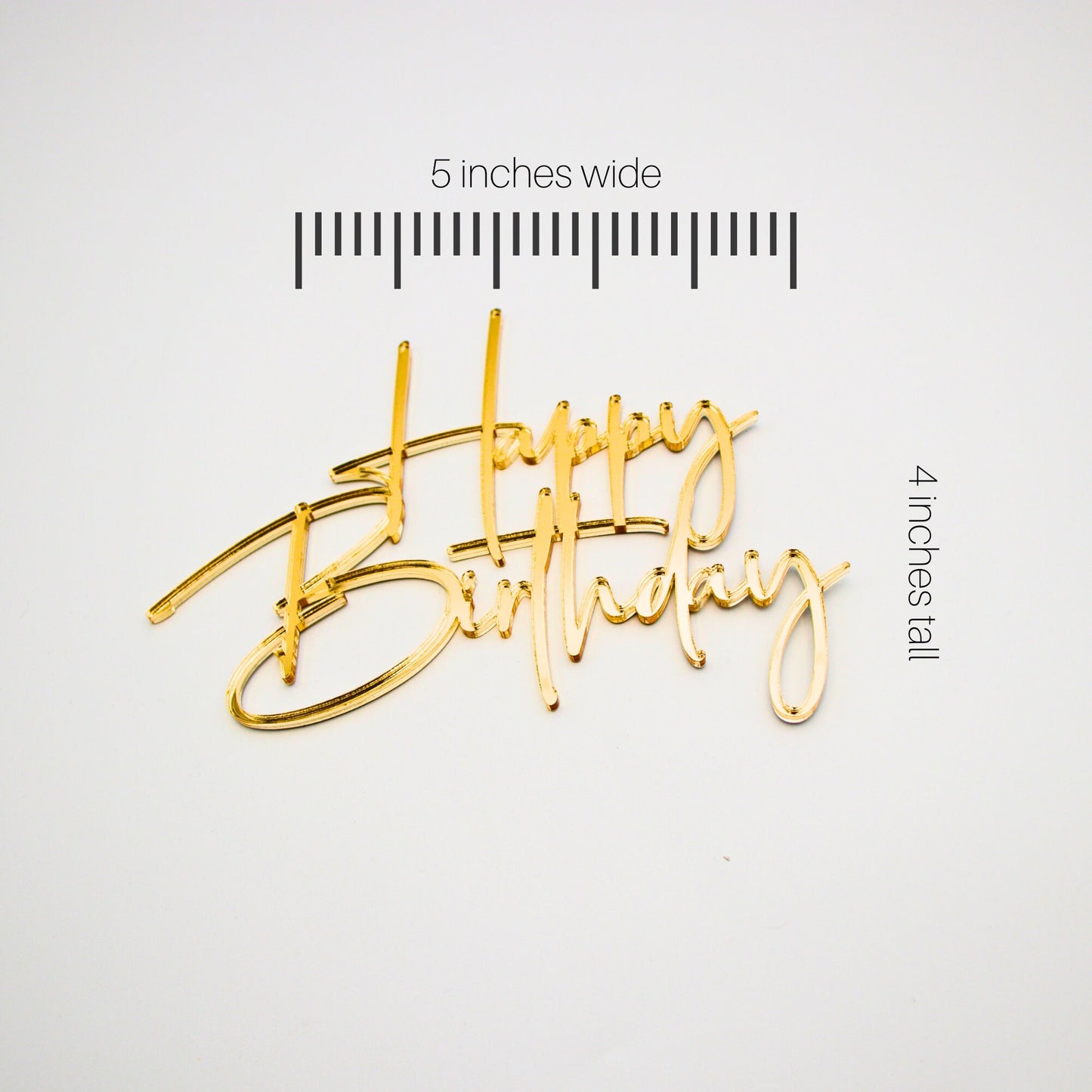 Happy Birthday Cake Charm - Modern Birthday Design for Cake Embellishment