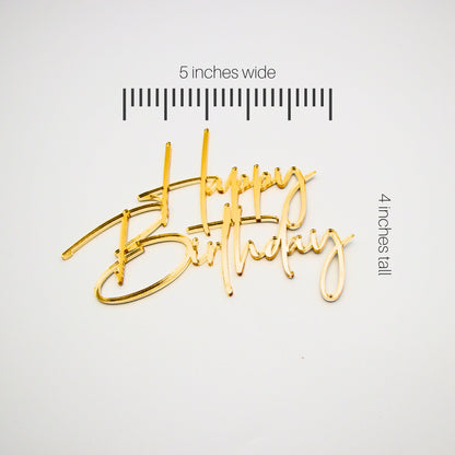 Happy Birthday Cake Charm - Modern Birthday Design for Cake Embellishment