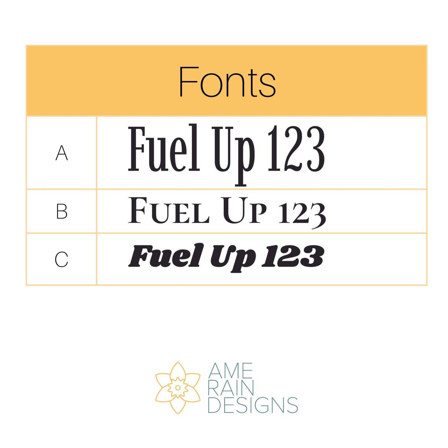 available fonts